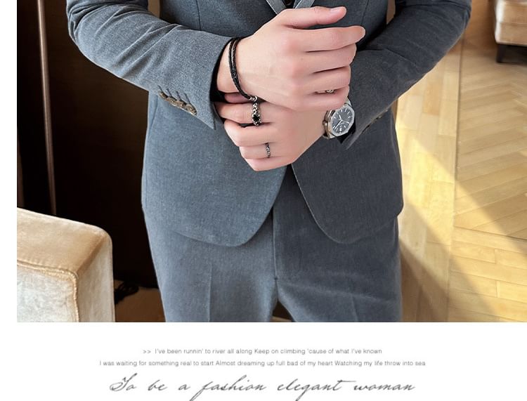 Deepwood - Set: Reversblazer + Vest met knopen + Pantalon