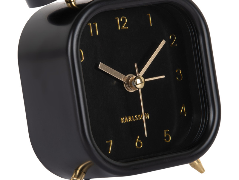 Alarm Clock Metallic Glam Square KA5921BK Black