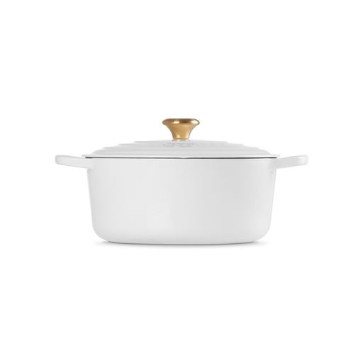 Le Creuset Signature Rund Støbejernsgryde, White, 6,7 L