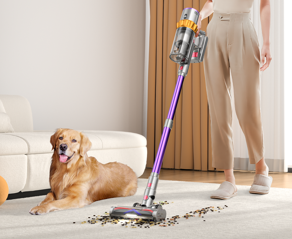 Cordless Vacuum Cleaner, 500W/40Kpa Vacuum Cleaners for Home with LED Screen, Up to 60 Mins Runtime, Noise Reduction Tech, 1.6L Dust Cup, Anti-Tangle Stick Vacuum for Pet Hair Carpet and Hardfloor