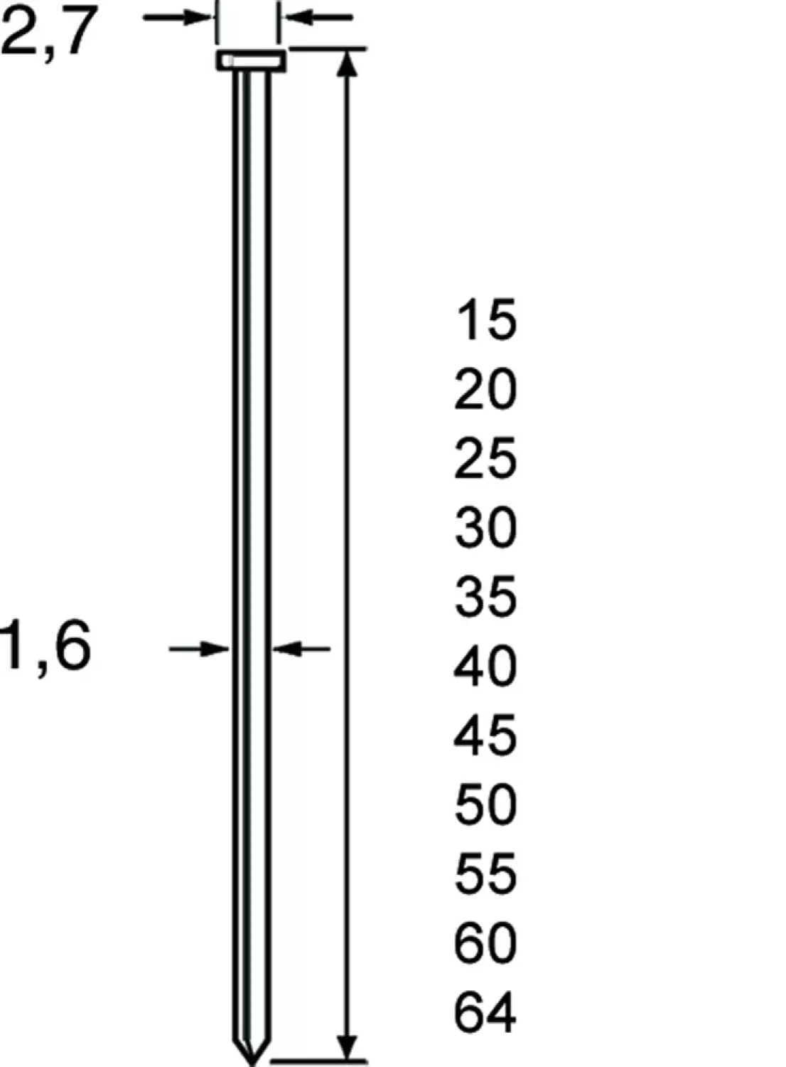 Dutack Fasteners 5138055 Brad - SKN16-20° - RVS - 1,6 x 32 mm (2000st)