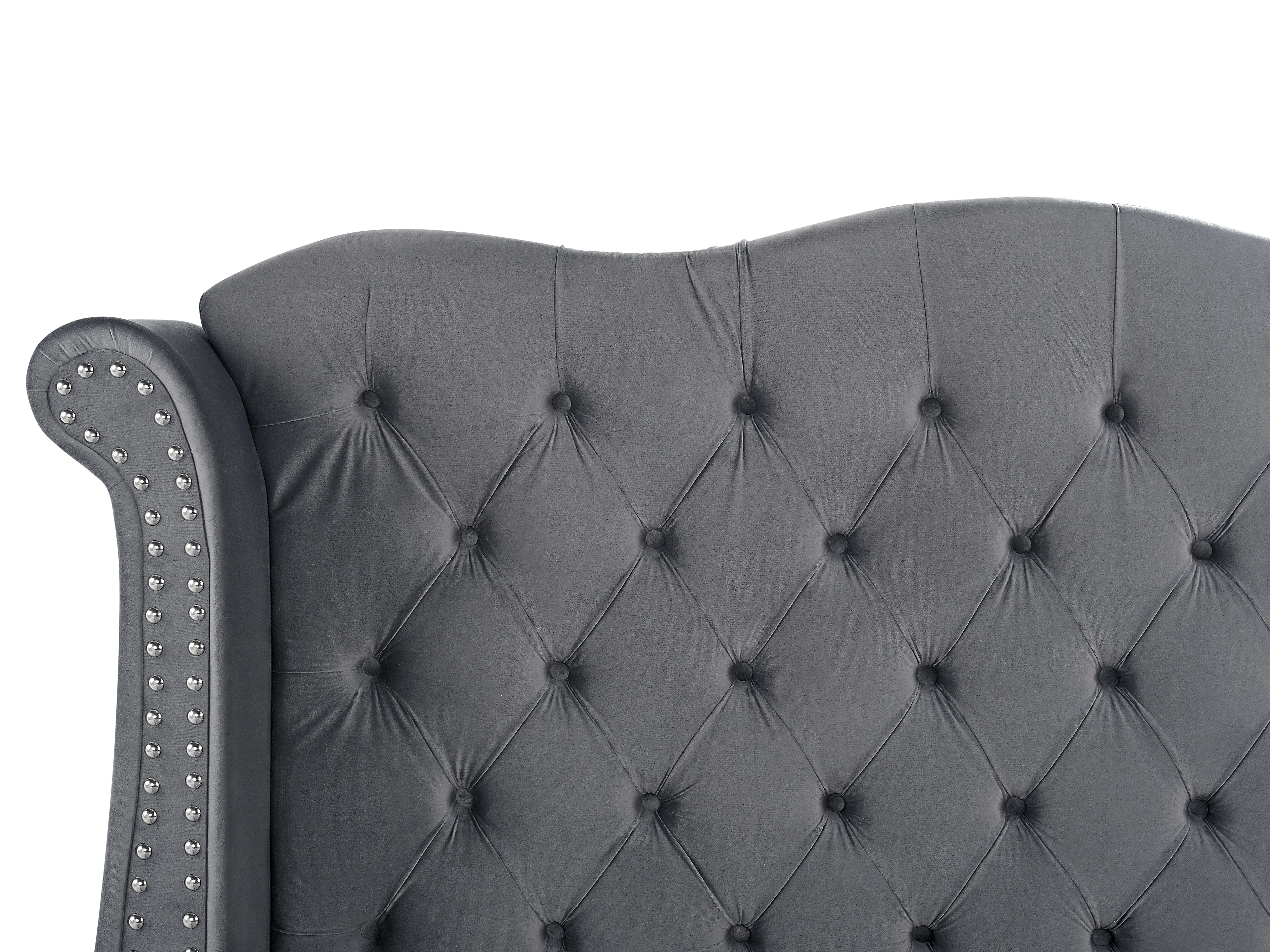 Bed Fluweel AYETTE 180 x 200 cm Grijs