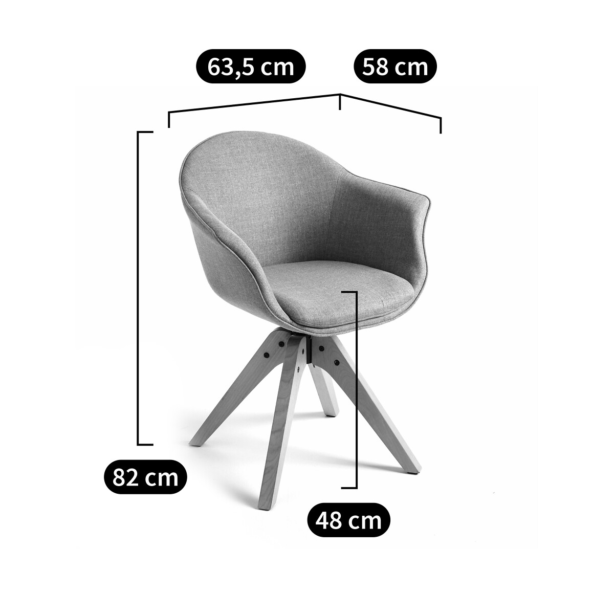LA REDOUTE INTERIEURS<br>Cadeira de escritório giratória, Melona