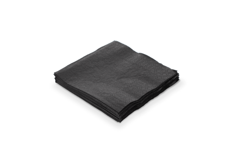 Servet 2 laags 1/4 vouw 24x24cm papier zwart BIO