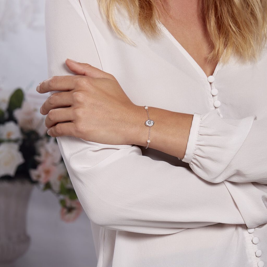 Bracelet Argent Glad Perles De Culture Nacre Oxyde De Zirconium