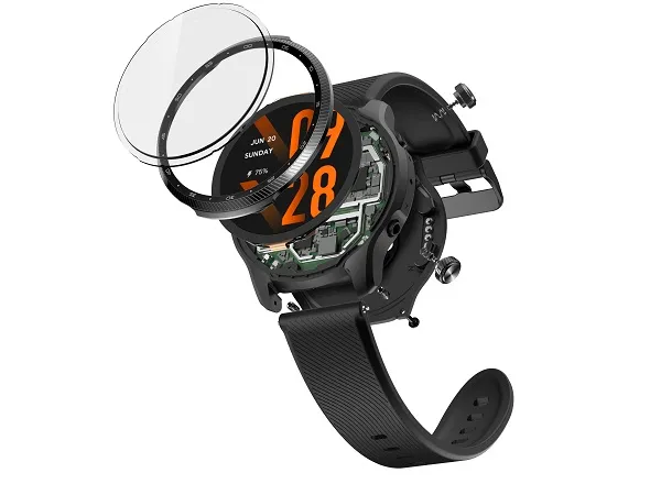 Mobvoi TicWatch Pro 3 Ultra - 47 mm - skyggesort - smart ur med bånd - fluororubber - display 1.4