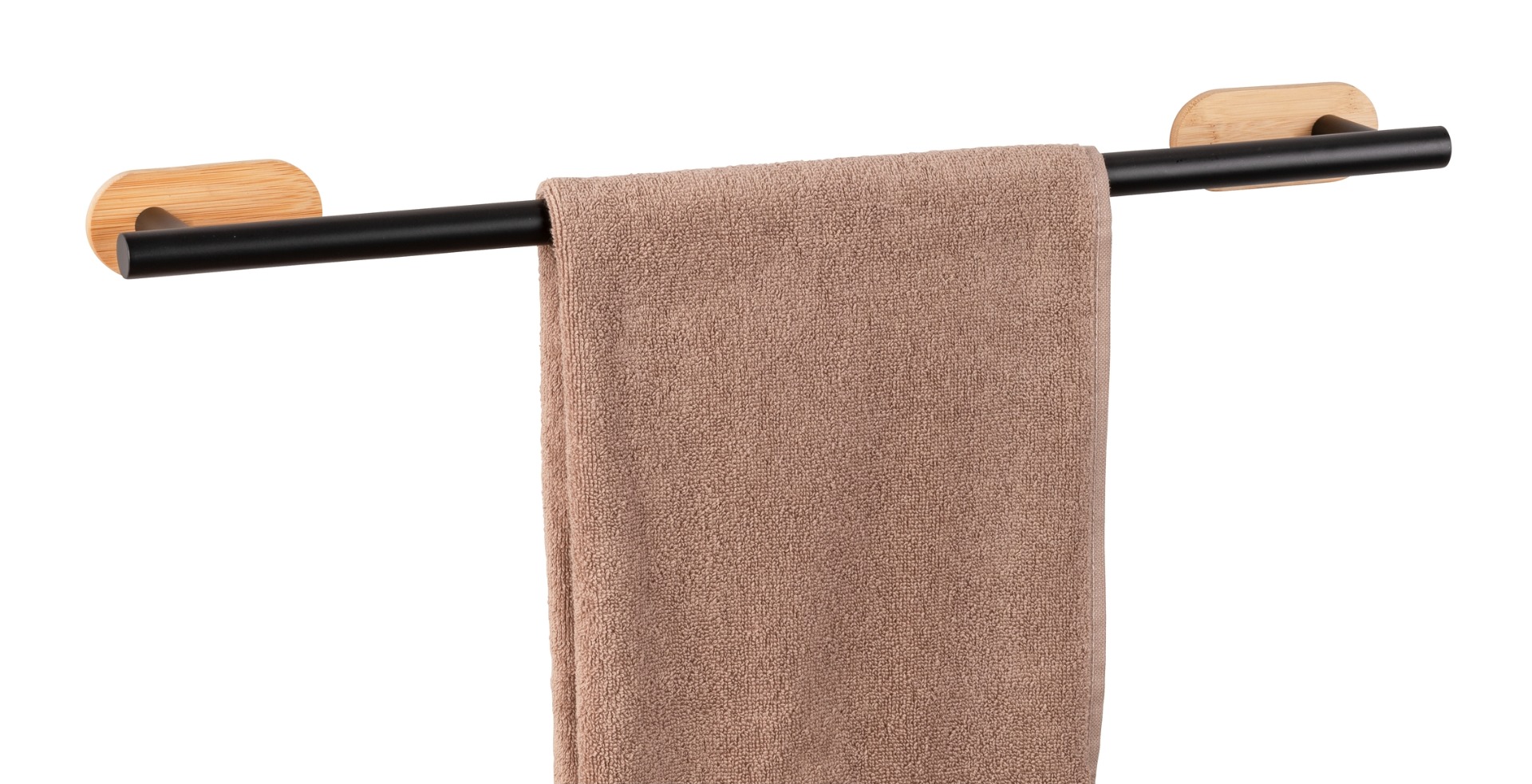 Wenko Orea Turbo-Loc Bamboo handdoekhouder uno zwart mat