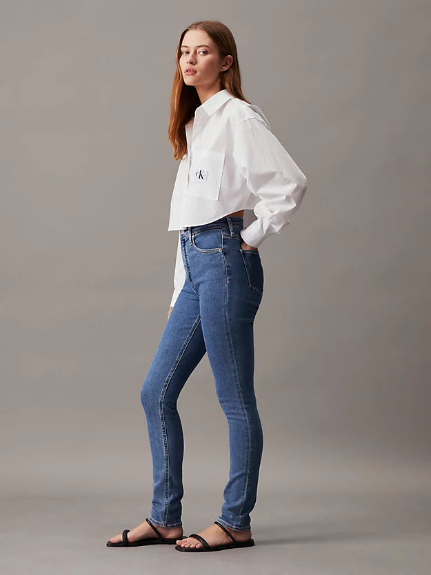 Calça jeans skinny de cintura alta