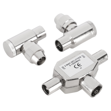 Q-Link coax splitter tv 2 male/female haaks