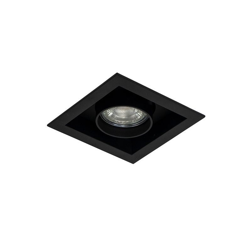 Set van 6 Moderne inbouwspot zwart verstelbaar - Roof