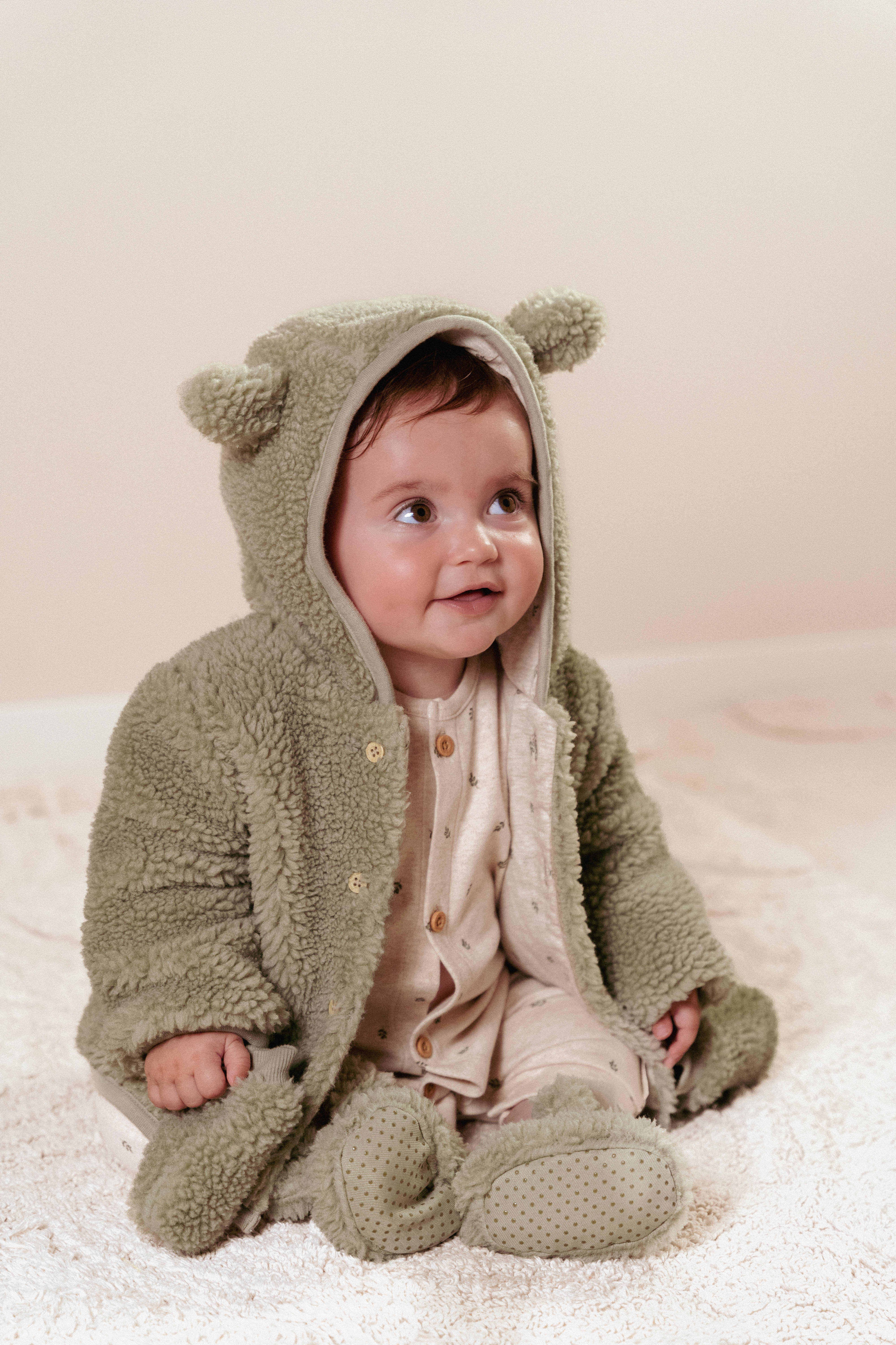 Little Dutch teddy wanten Soft Green