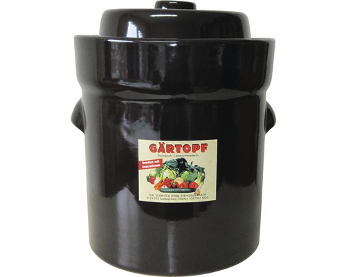 Fermentatiepot van klei met deksel en stenen, 15 L