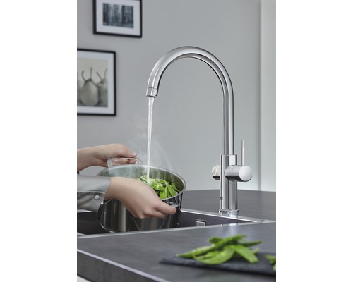 GROHE keukenkraan met filterfunctie en kokend heet water GROHE RED chroom 30083001