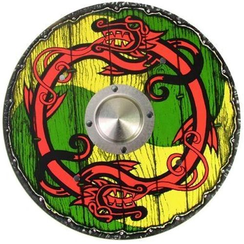 Viking schild geel-groen - groot