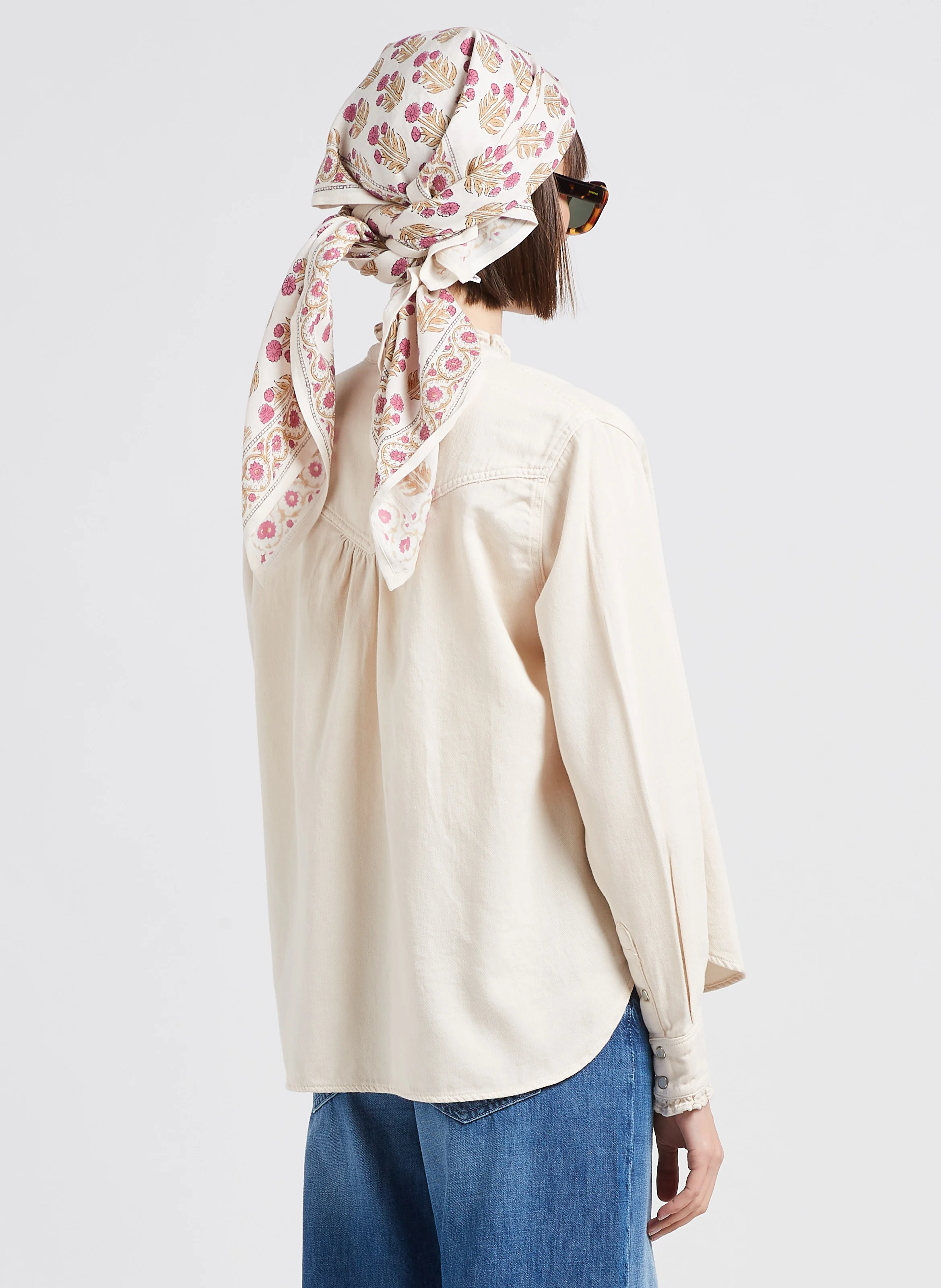 GABY - Chemise col victorien en coton| Blanc