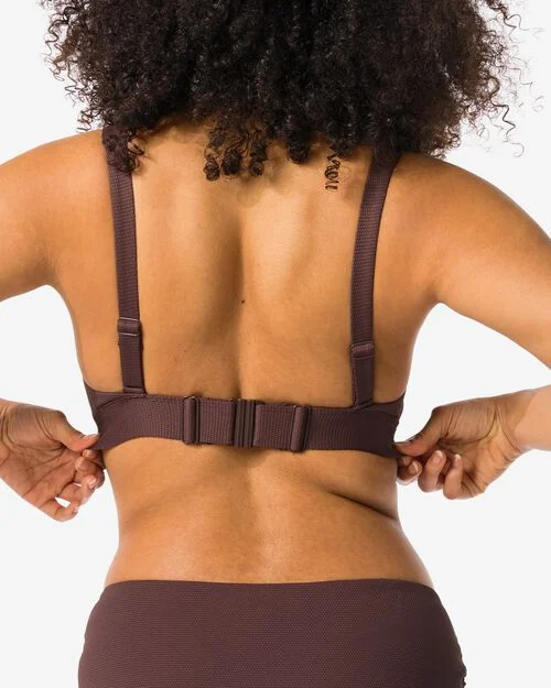 haut de bikini triangle femme haut marron foncé