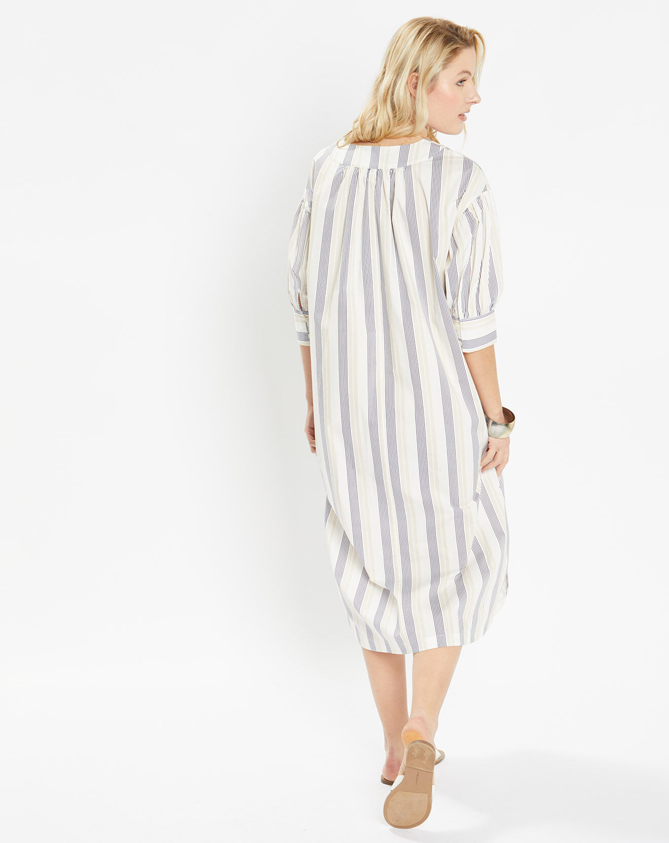 Jodhpur Robe Paula à rayures beige