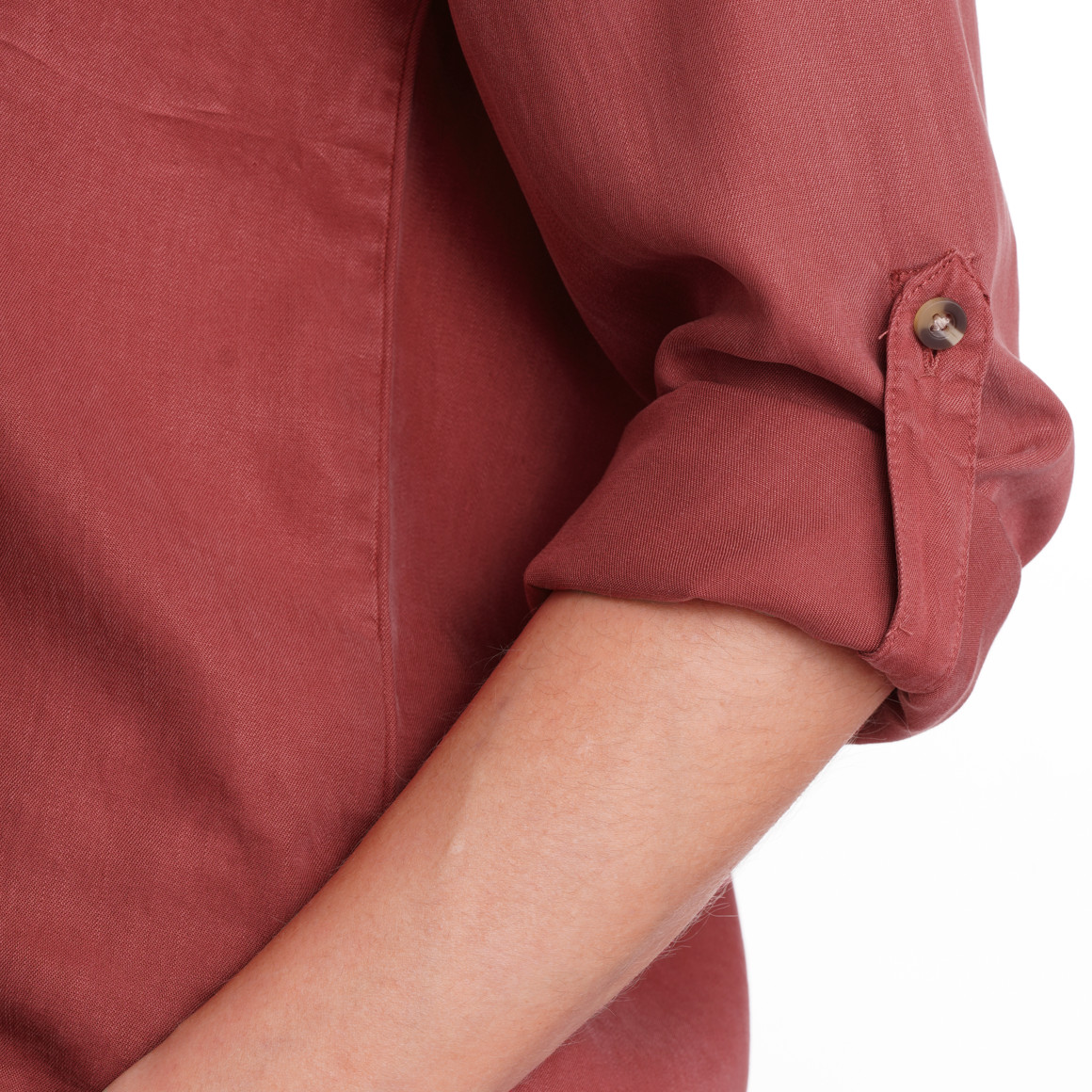Gina Collection Damen Bluse mit zwei Brusttaschen dunkelrot