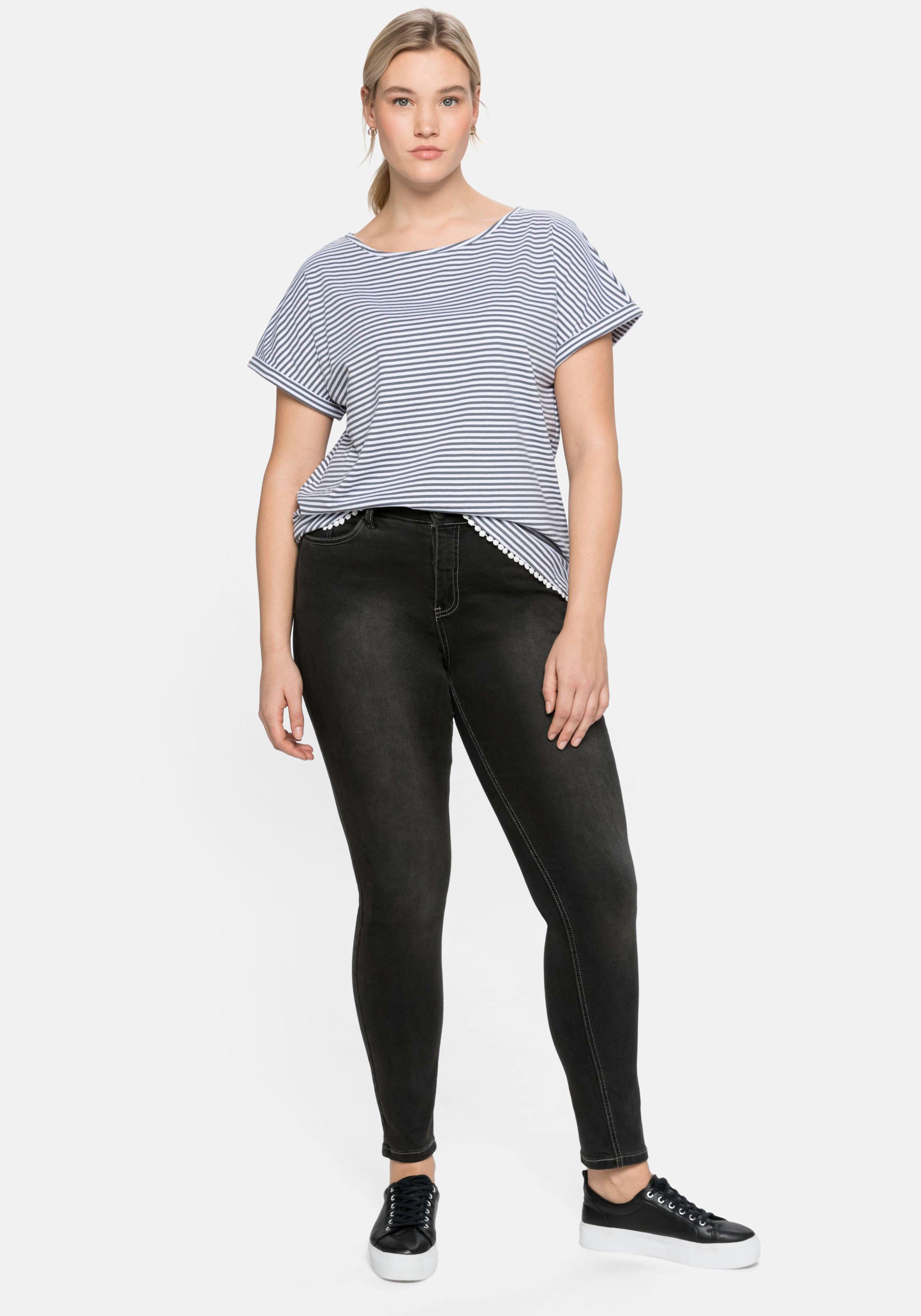 Oversized-Shirt mit garngefärbten Ringeln
