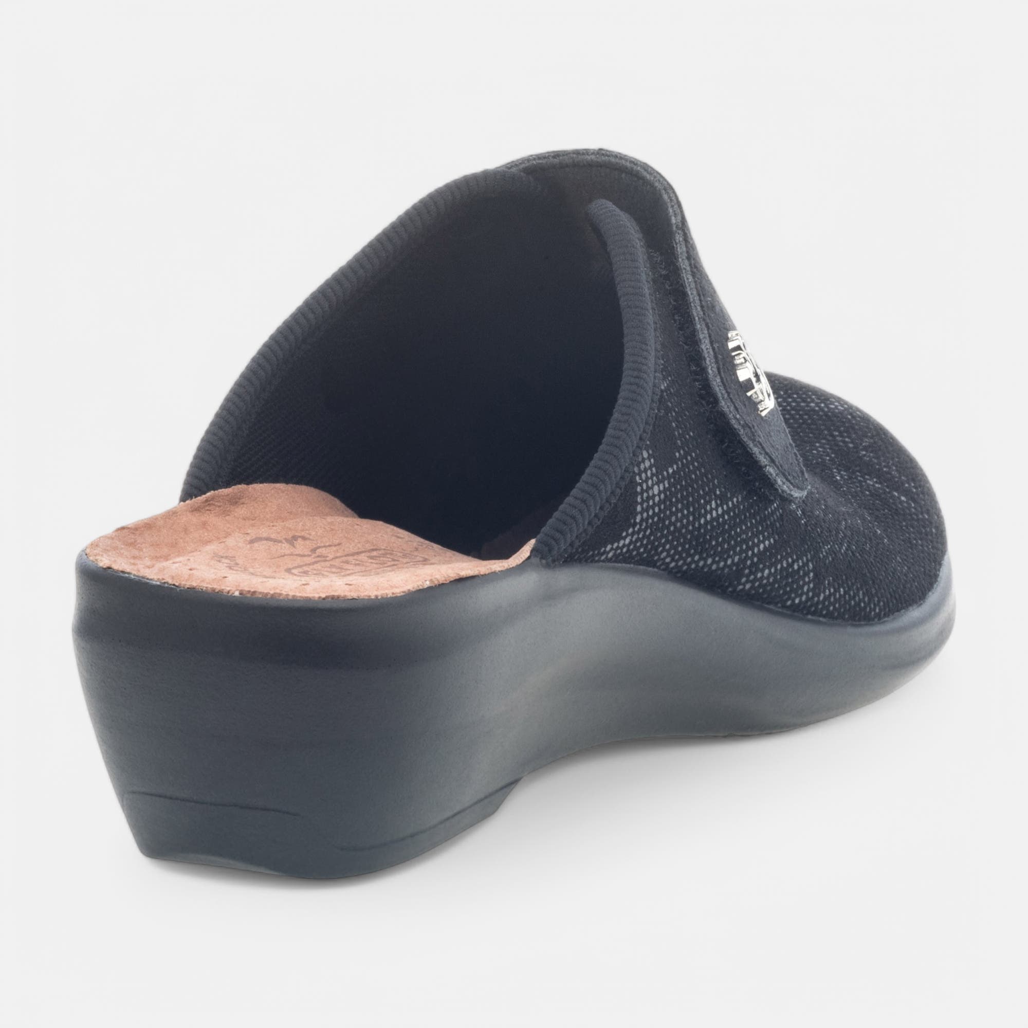Chaussures confort paramédical à talon compensé Femme noir