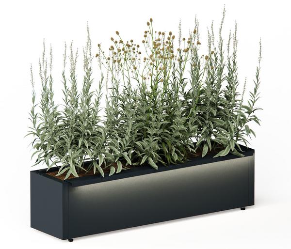 Herstera Metall-Pflanzkasten Cube Balcony LED,