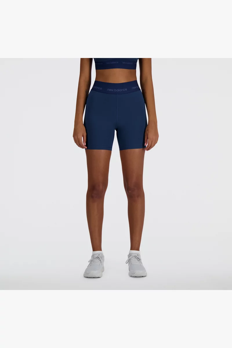 New Balance Sleek High Rise Biker 5 Inch Damen Short