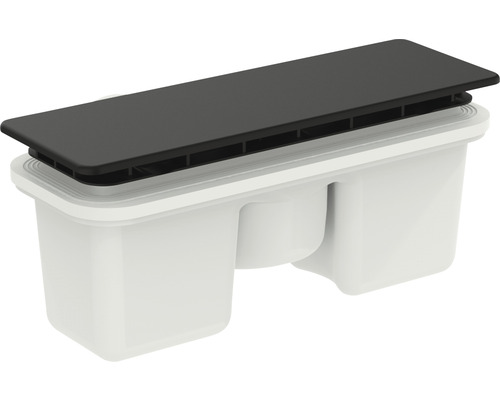 Ideal Standard Ultra Flat Nieuwe afvoerfitting 9,5 x 22,5 cm mat zwart T4493V3