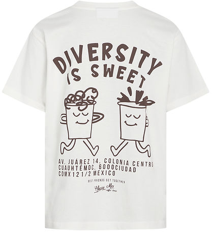 Grunt T-Shirt - GrLyish - Weiß/Braun m. Print