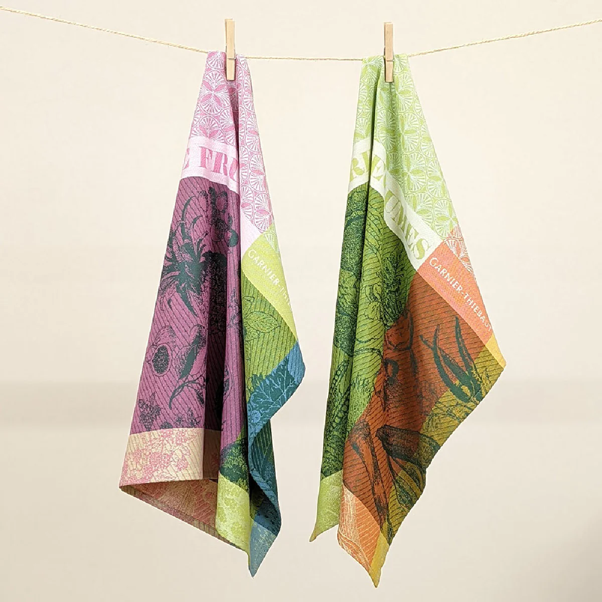 Torchon pur coton multicolore 56x77 Garnier Thiebaut