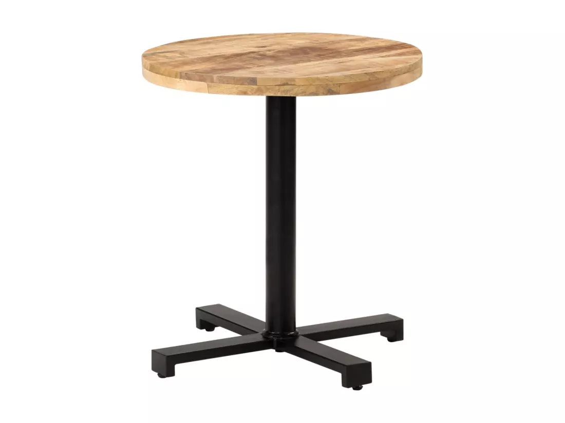 Table de bistro Ronde Ø70x75 cm Bois de manguier brut