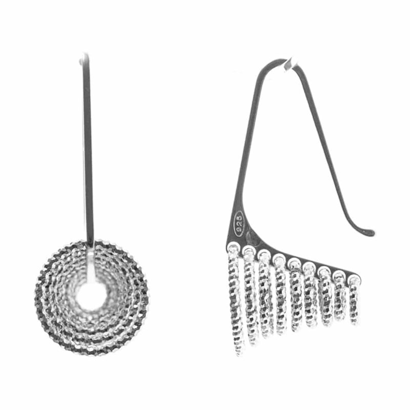 Boucles D'oreilles Anneaux Tourbillon Plénitude Argent