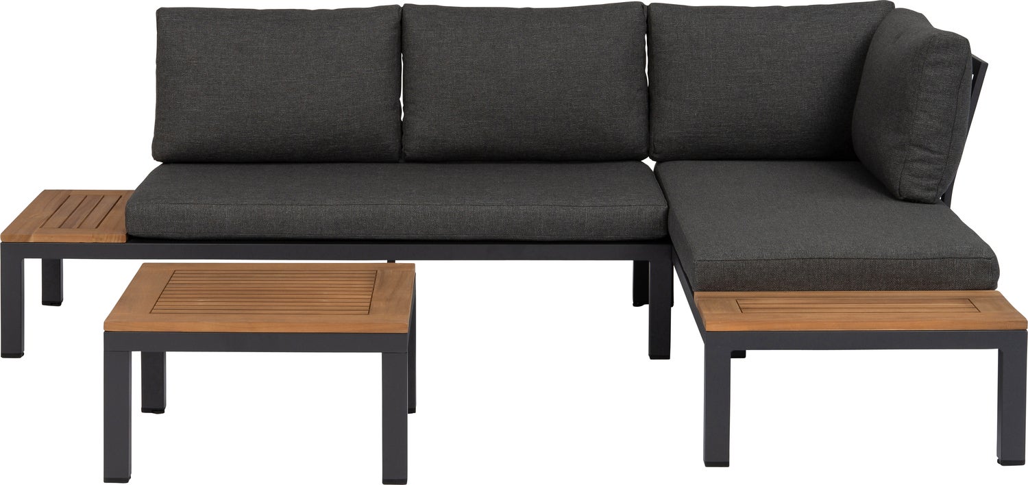 Intratuin 4-zits loungeset Rosa antraciet / naturel