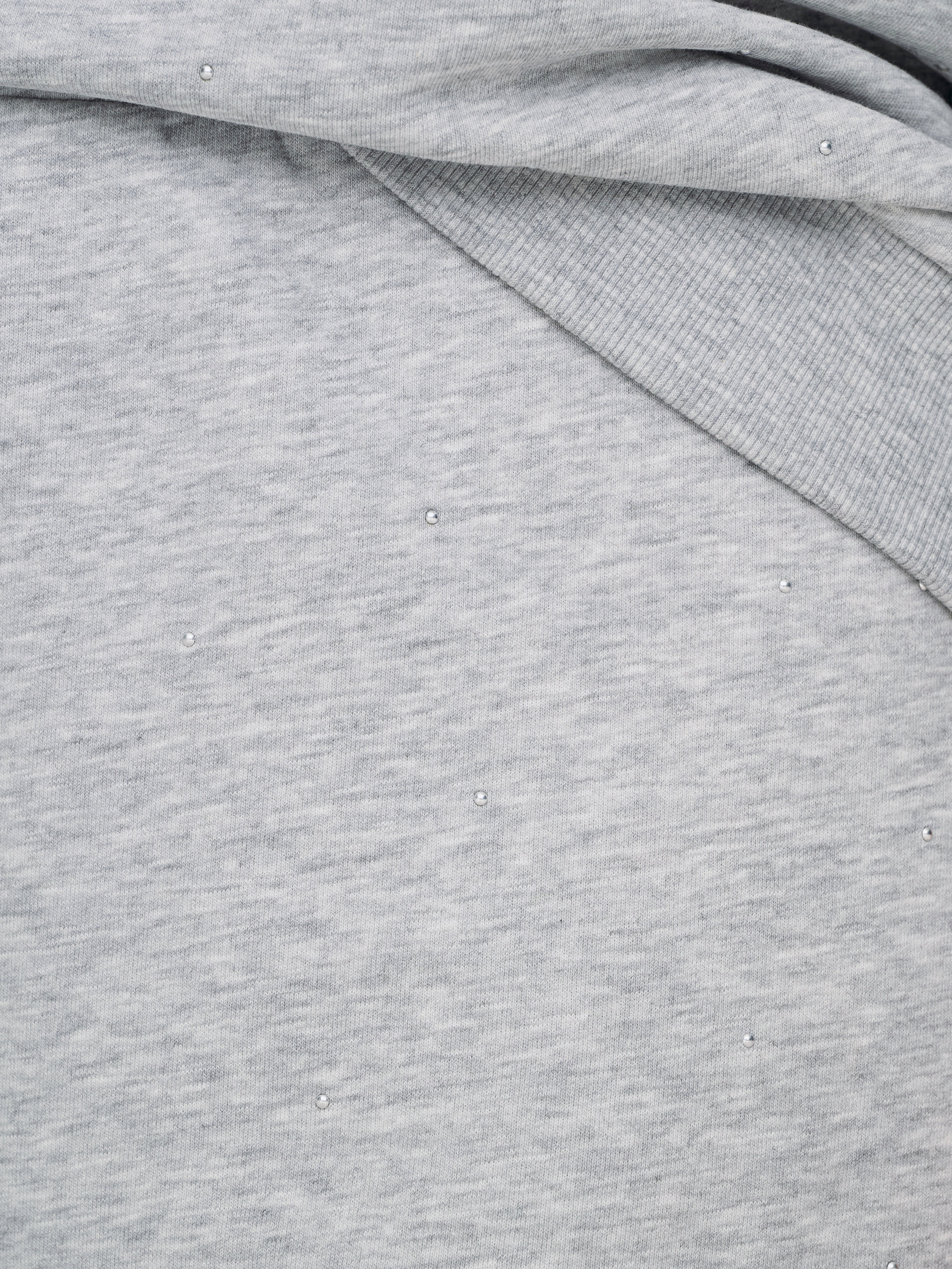 CARRONDA Mittlere Taille Normal geschnitten Hose mit weitem Beinschnitt Light Grey Melange