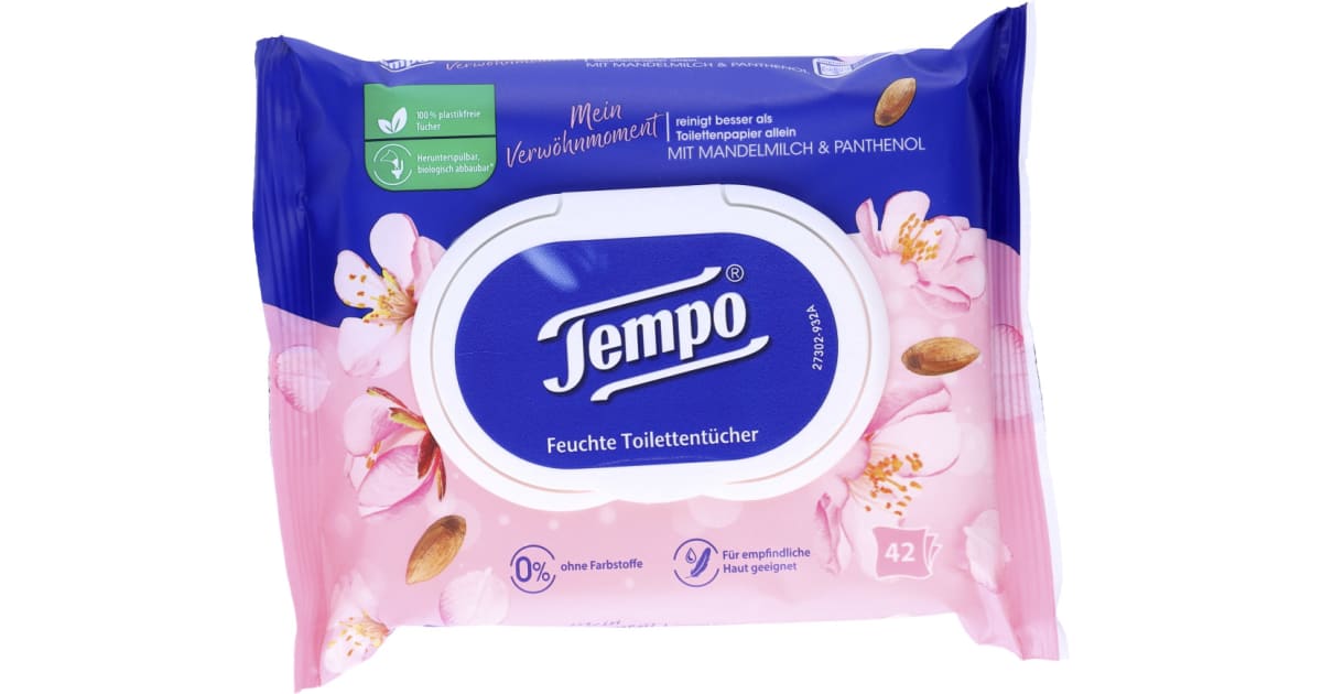 TEMPO Feuchte Toilettentücher Mandelmilch