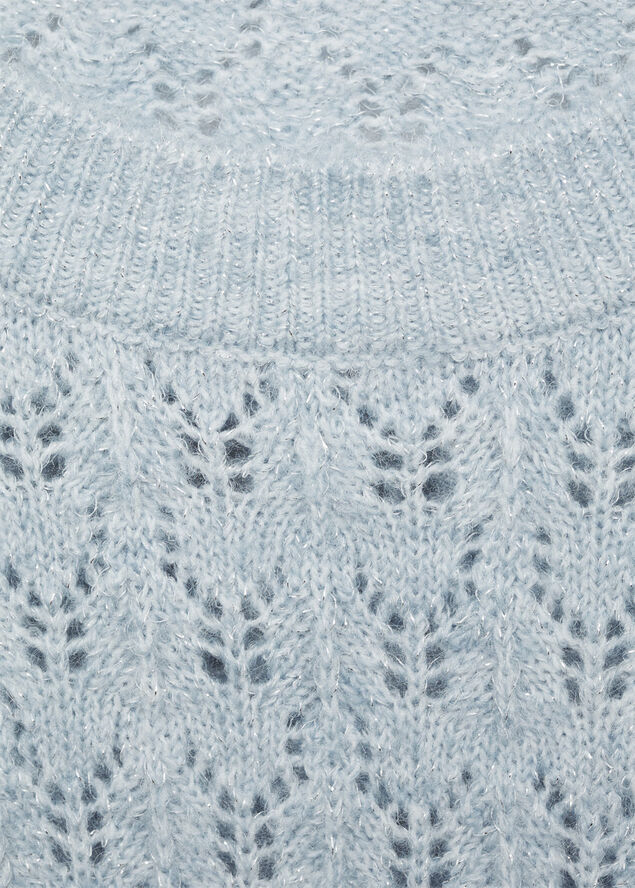 MANGO Openwork sweater with durox details Lt-pastel blue