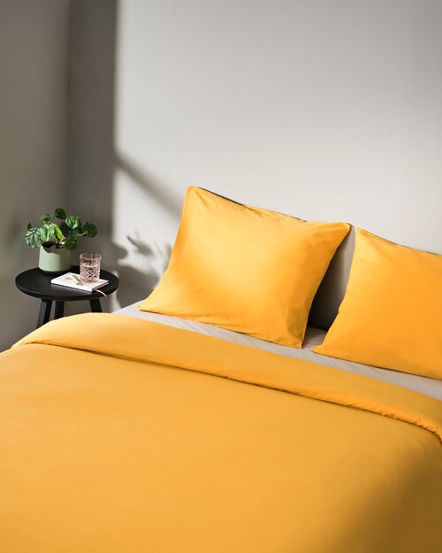 housse de couette coton doux 200 x 200/220 or