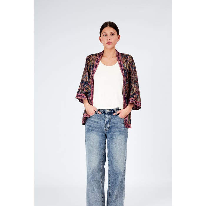 Veritas-Korte kimono print