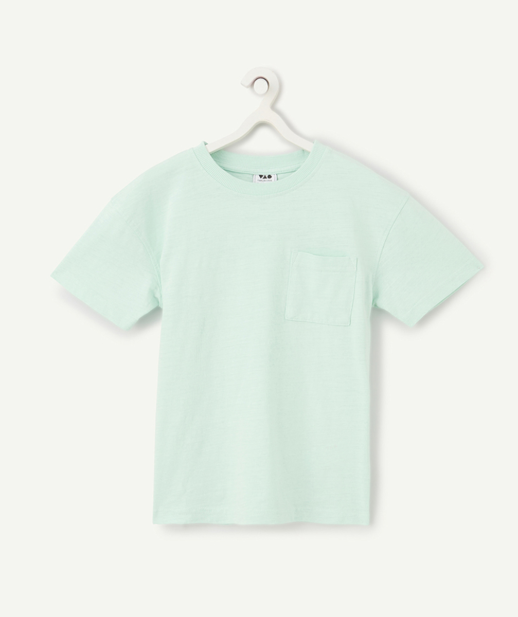 t-shirt manches courtes garçon en coton bio vert pastel