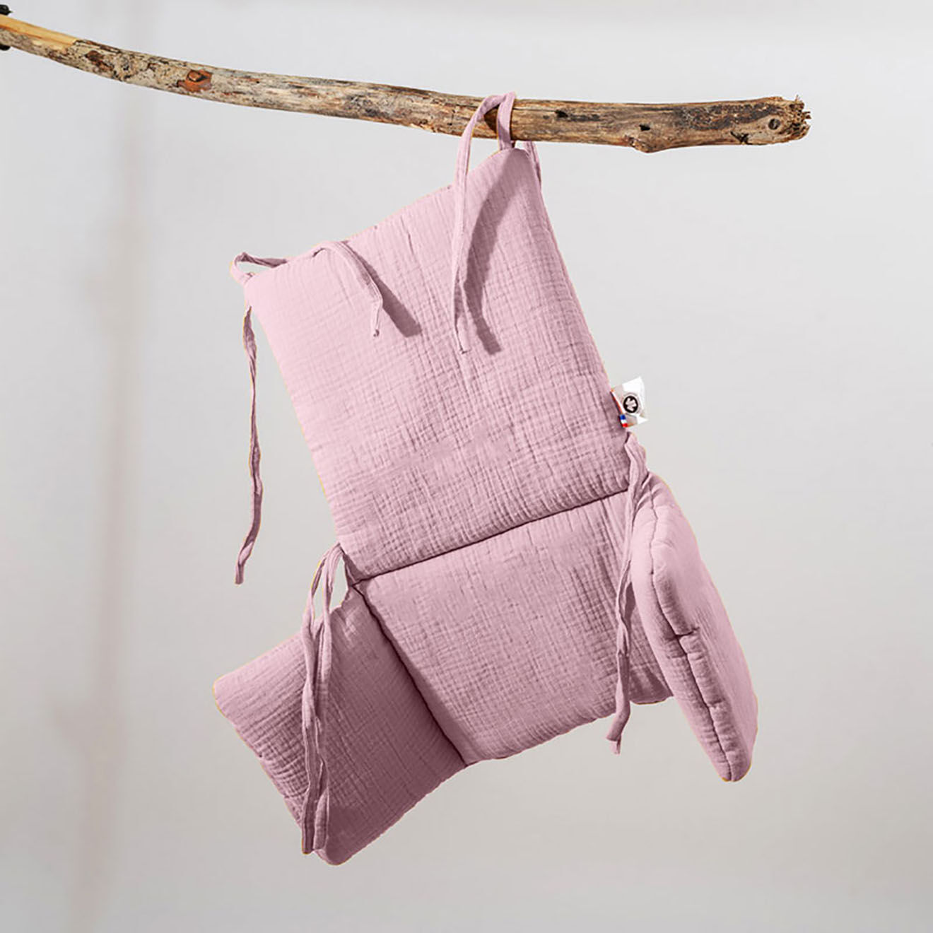 Papate Coussin de Chaise Haute en Coton Bio rose - 31x16x27 cm