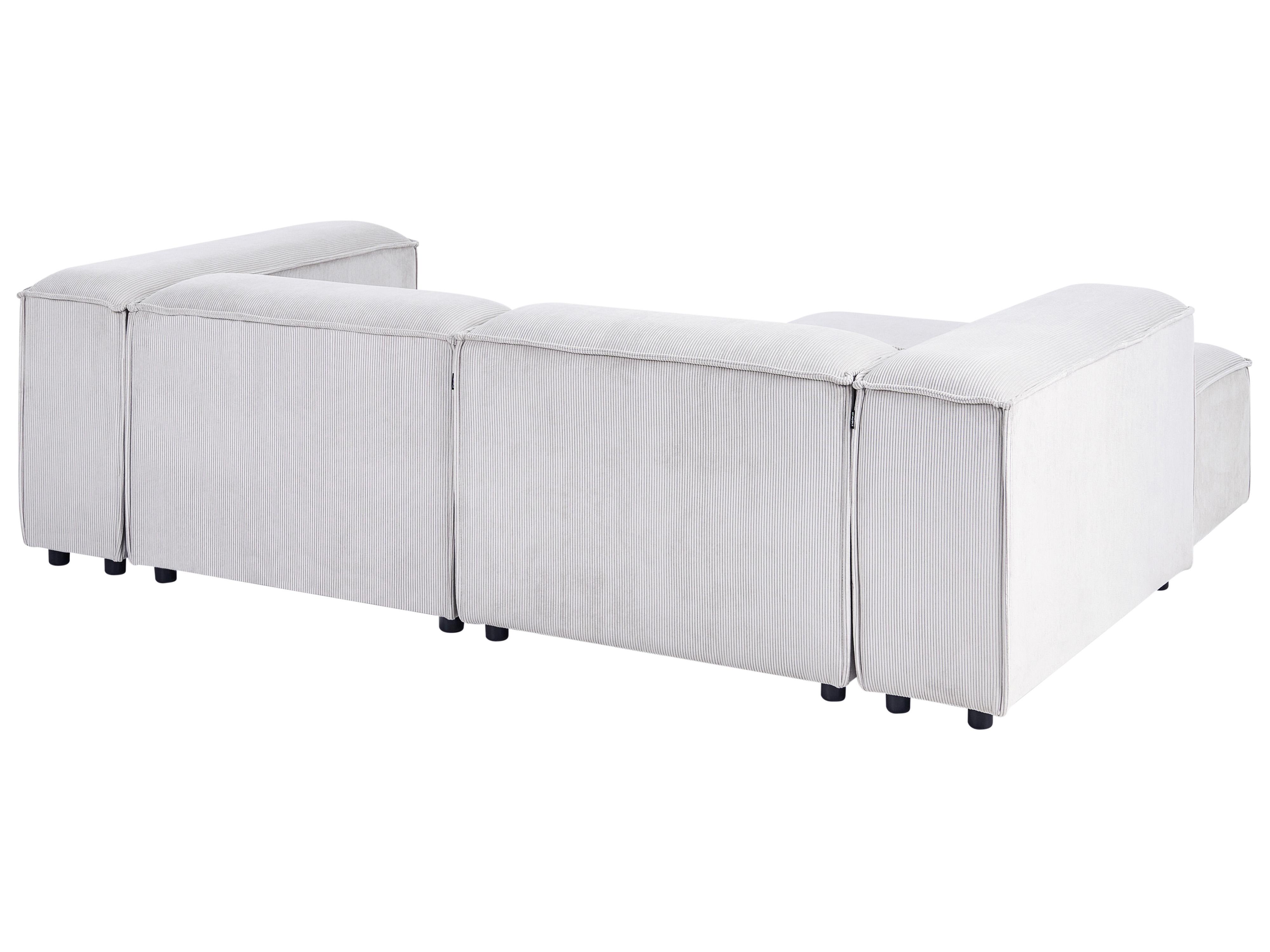 Modulaire hoekbank 3-zits ARDAL Corduroy Gebroken wit met ottomaan rechtszijdig