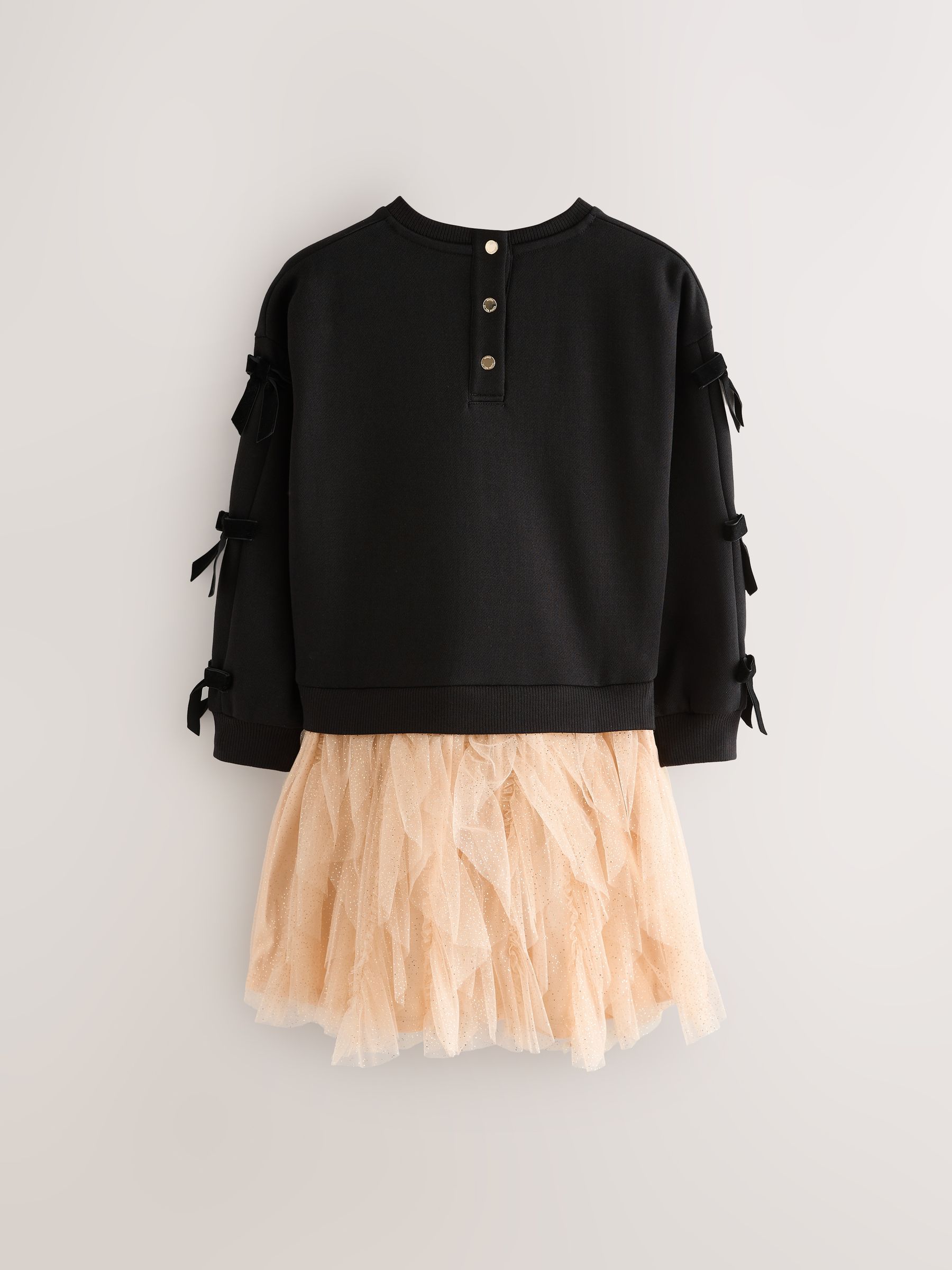 Zwart - Baker by Ted Baker Mesh Skirted Sweat Mockable Dress