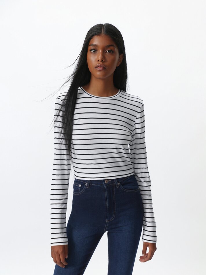 Calça jeans skinny de cintura alta - Azul-marinho