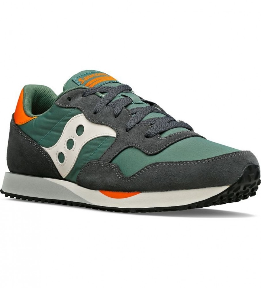 Tênis Saucony Dxn Trainer Vintage em Couro Verde