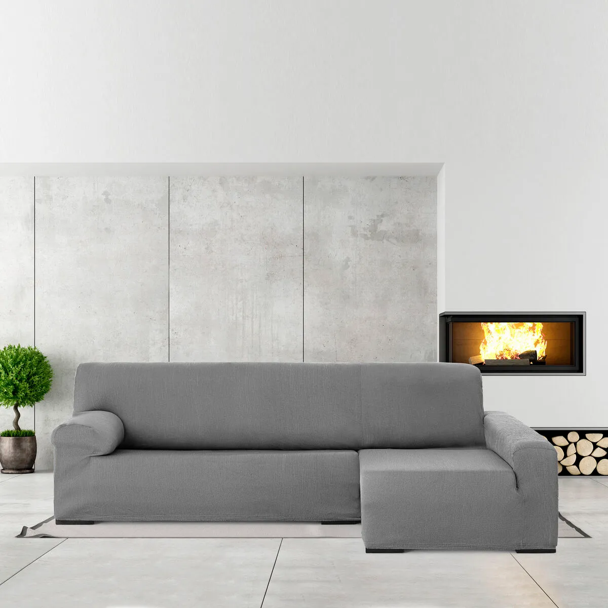 Housse pour Chaise Longue Eysa ULISES - Gris 170x110x310 cm