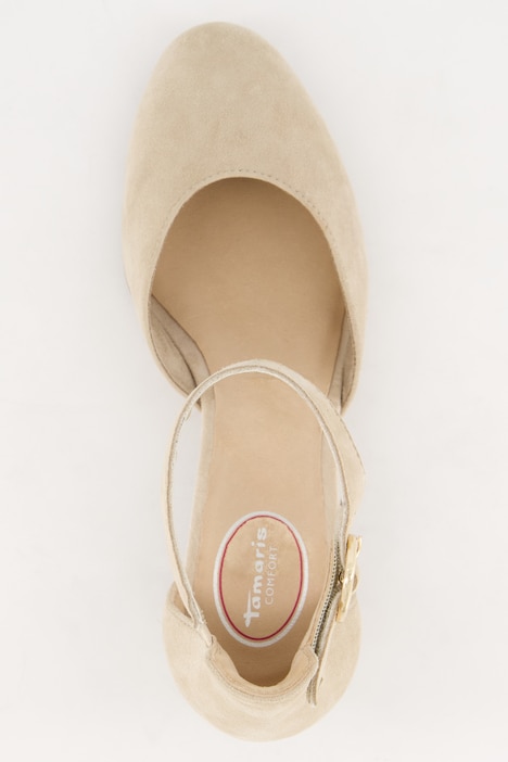 Tamaris Comfort Leder-Pumps, Klettriegel, Komfortweite
