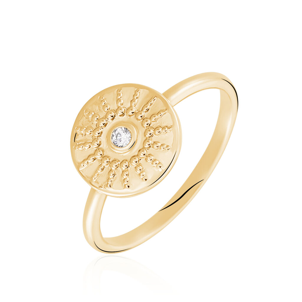 Bague Artea Plaqué Or Jaune Oxyde De Zirconium
