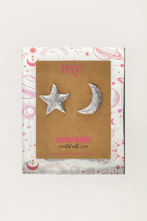 Starry studs maan & ster