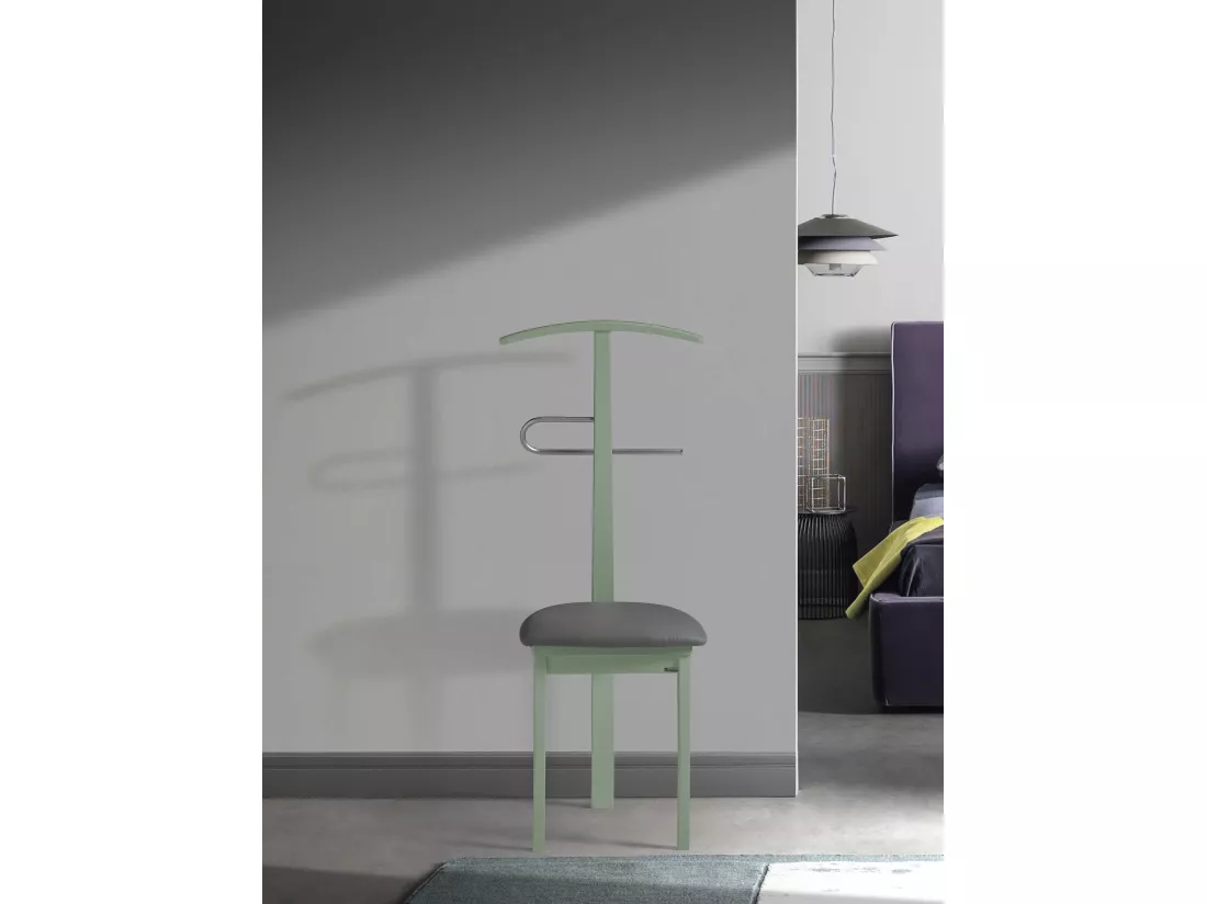 Valet de nuit - H108cm x L46cm x P44cm - hêtre massif vert - Stilizzato
