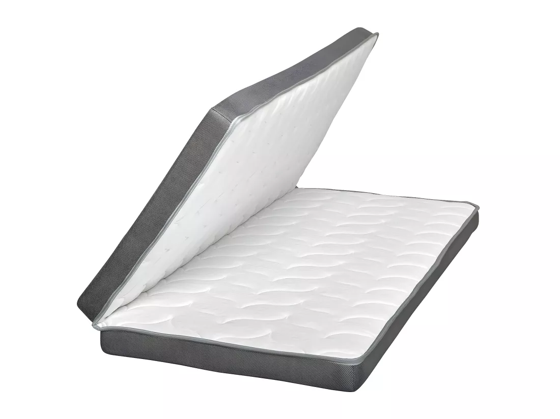 Pack lit gigogne avec matelas 80x200 cm bois massif blanc CAPRI