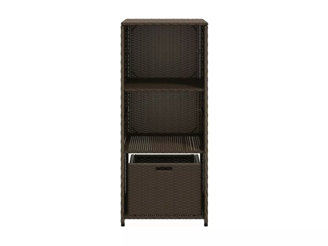 Armoire de rangement jardin marron 50x55x115 cm résine tressée